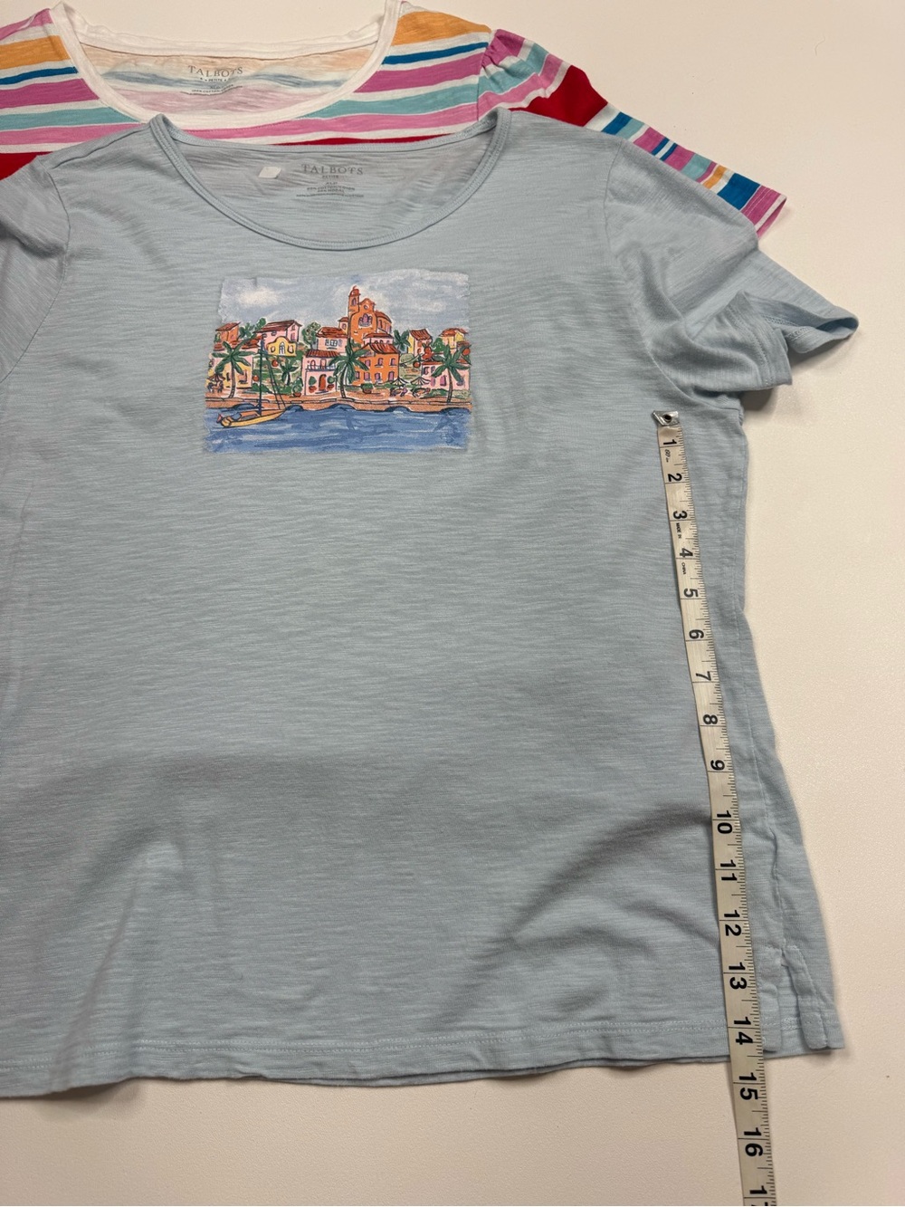 Talbots Pair of 2 Short Sleeve Tee Shirts Womens XL Petite - Picture 6 of 11